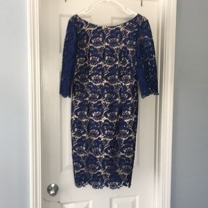 Eilza J 12 Formal lace blue dress perfect cond